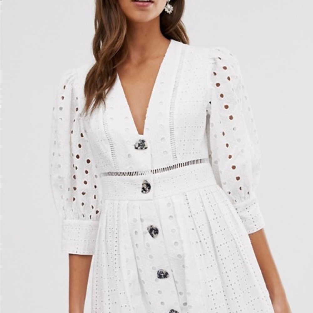 White midi dress